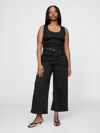 High Rise Stride Wide-Leg Ankle Jeans | Gap (US)