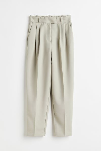 Ankle-length trousers - Green-beige - Ladies | H&M GB | H&M (UK, MY, IN, SG, PH, TW, HK)
