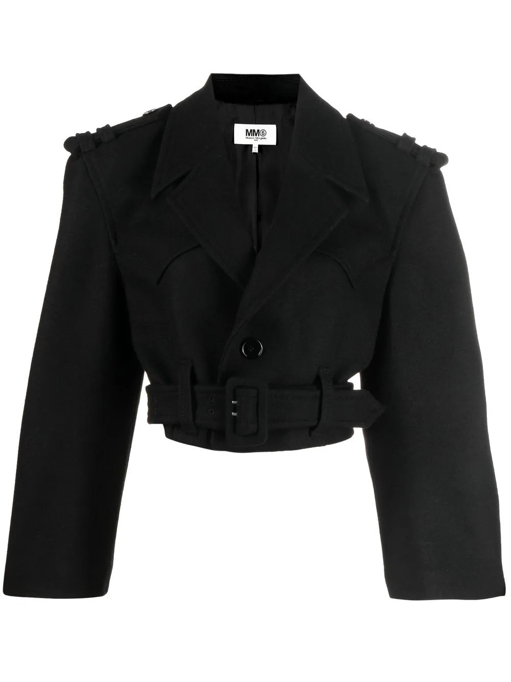 MM6 Maison Margiela single-breasted Cropped Jacket - Farfetch | Farfetch Global