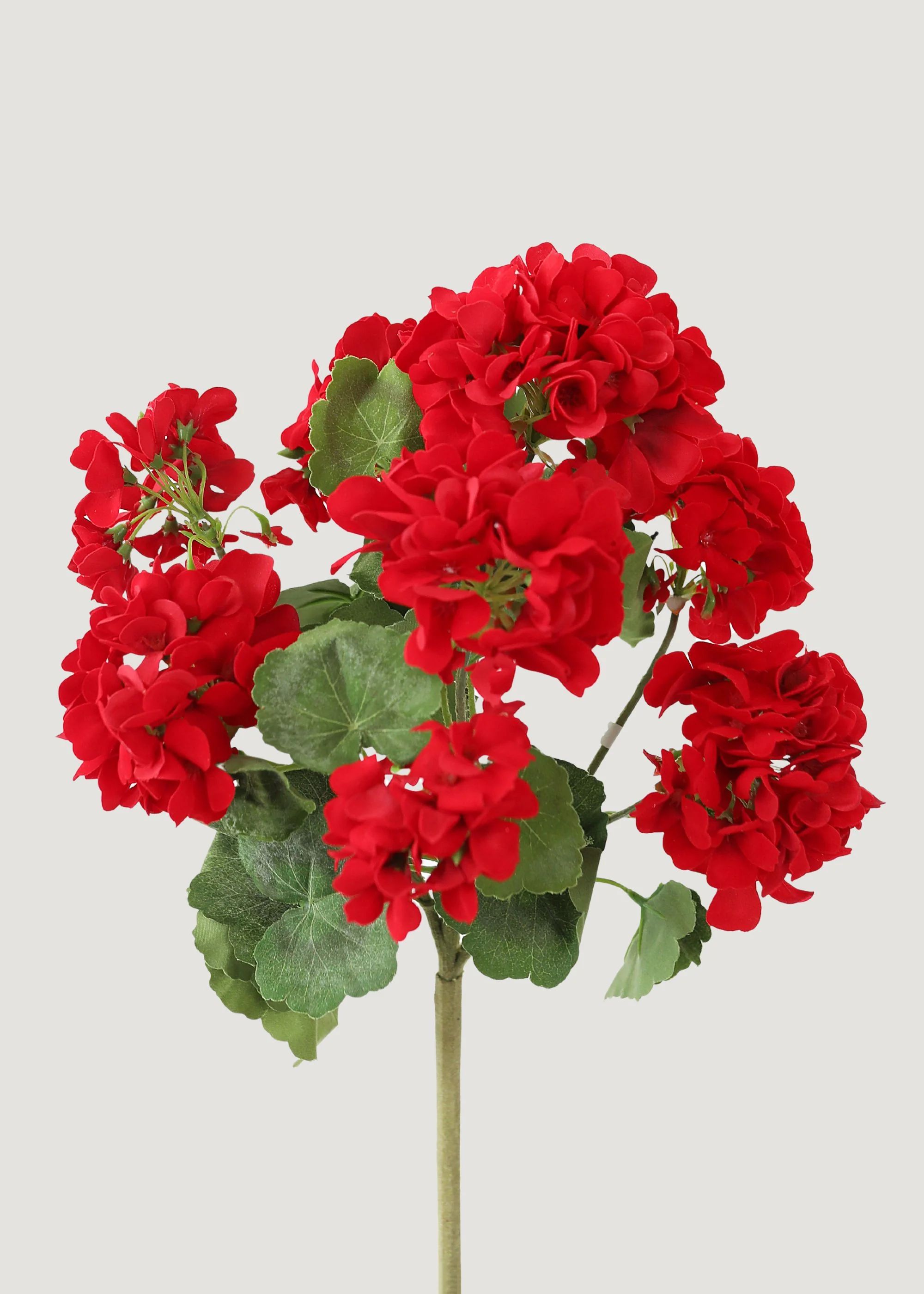 Fake Outdoor Red Geranium Bush | Water Resistant Fake Plants at Afloral | Afloral