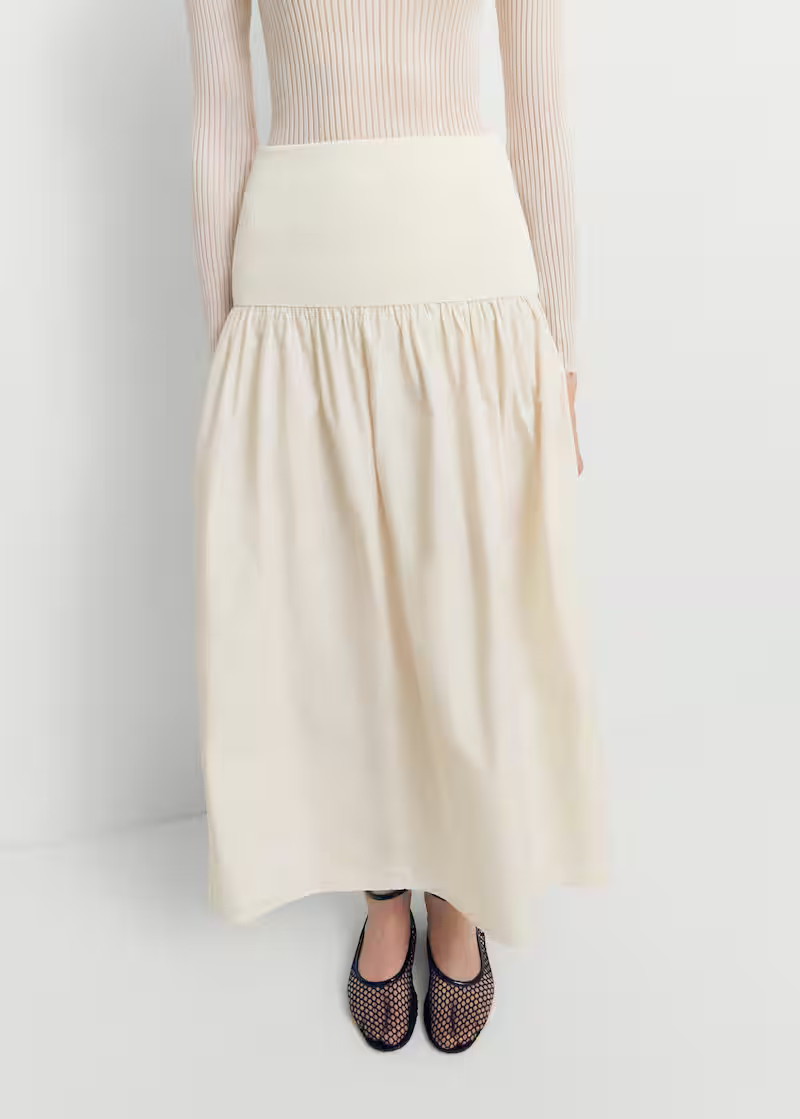 Elastic panel flared skirt -  Women | Mango United Kingdom | MANGO (UK)