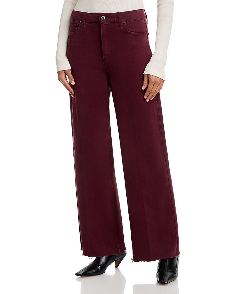 Paige Anessa High Rise Raw Hem Jeans in Vintage Dark Oxblood | Bloomingdale's (US)