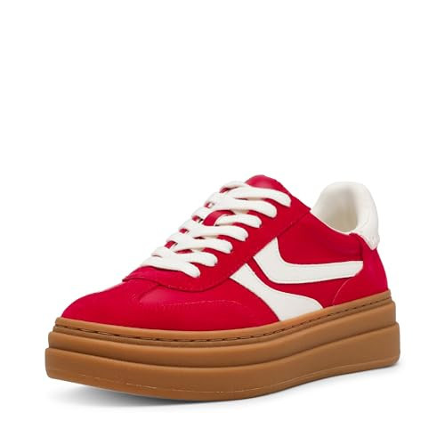 Steve Madden Women's Dodge Sneaker, Red Multi, 5.5 | Amazon (US)