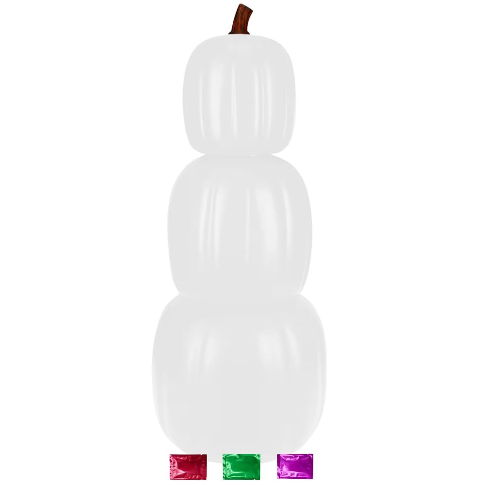 White Stacking Pumpkins 24 Inch, 3Pc Pumpkin for Fall Decor Halloween Decorations Indoor Outdoor ... | Amazon (US)