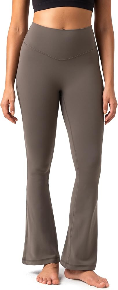 Colorfulkoala No Front Seam Flare Leggings Dreamlux High-Waisted Workout Yoga Pants for Women 27.... | Amazon (US)