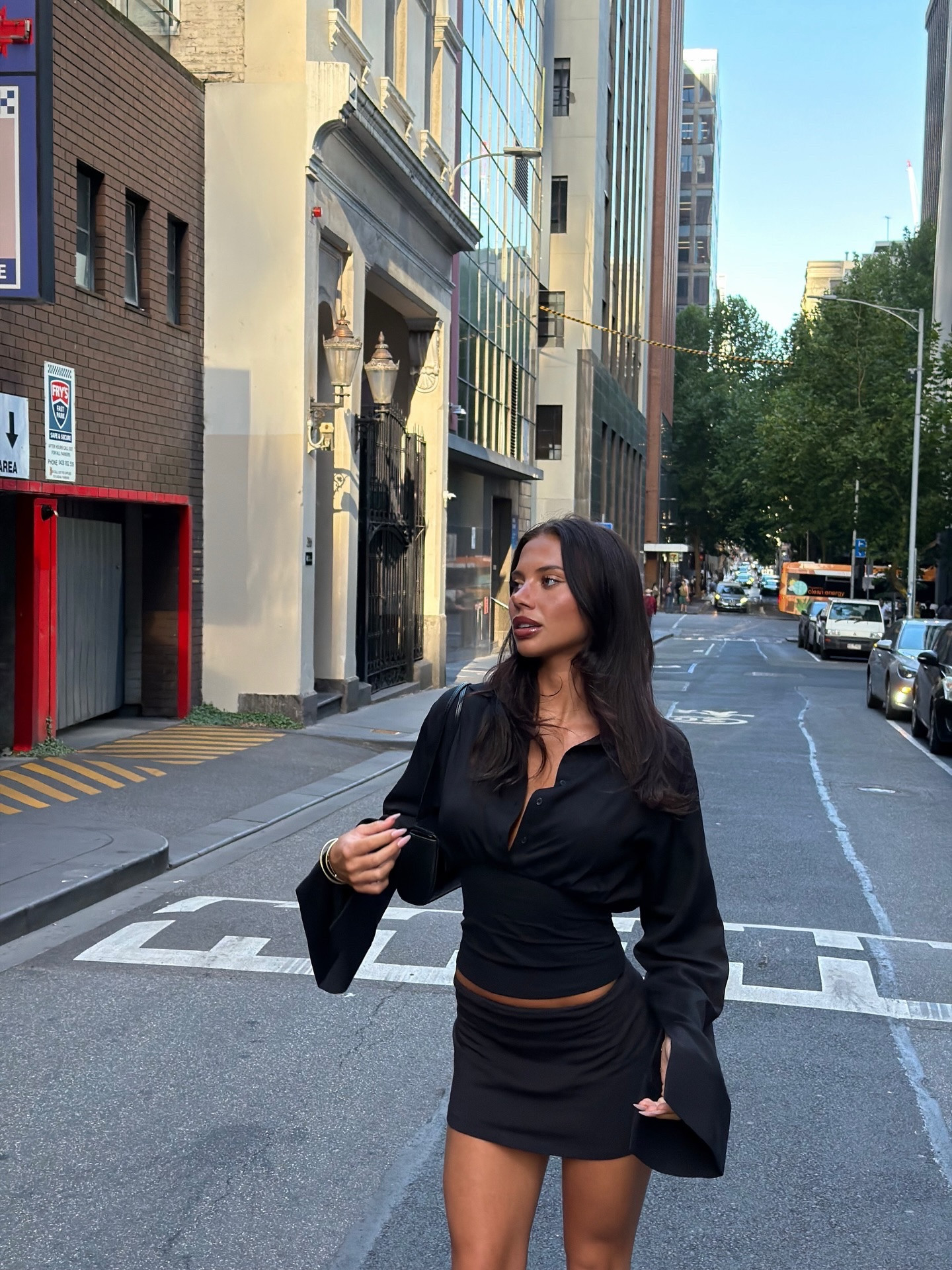 wearing an XS in the most perfect mini skirt 