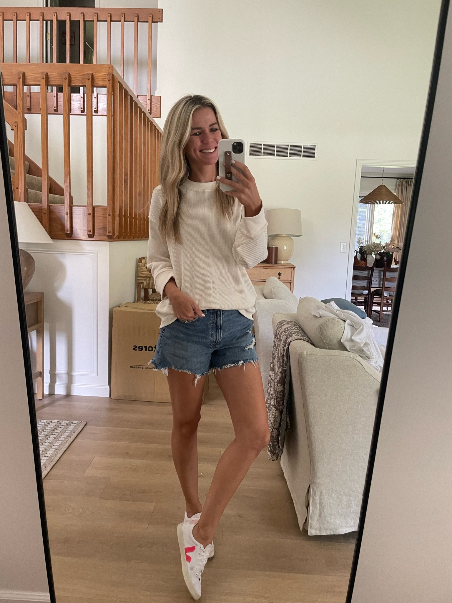 Fall outfit, fall, ootd, veja, Abercrombie, A&F, denim shorts, jean shorts, tee, sale alert 

#LTKSeasonal #LTKfit #LTKunder50