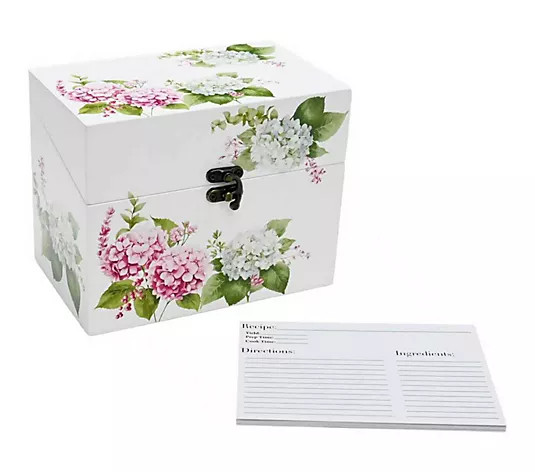 Make Your Selection: Temp-tations Nostalgic Wood Recipe Box w/ 10 Recipe Cards | QVC