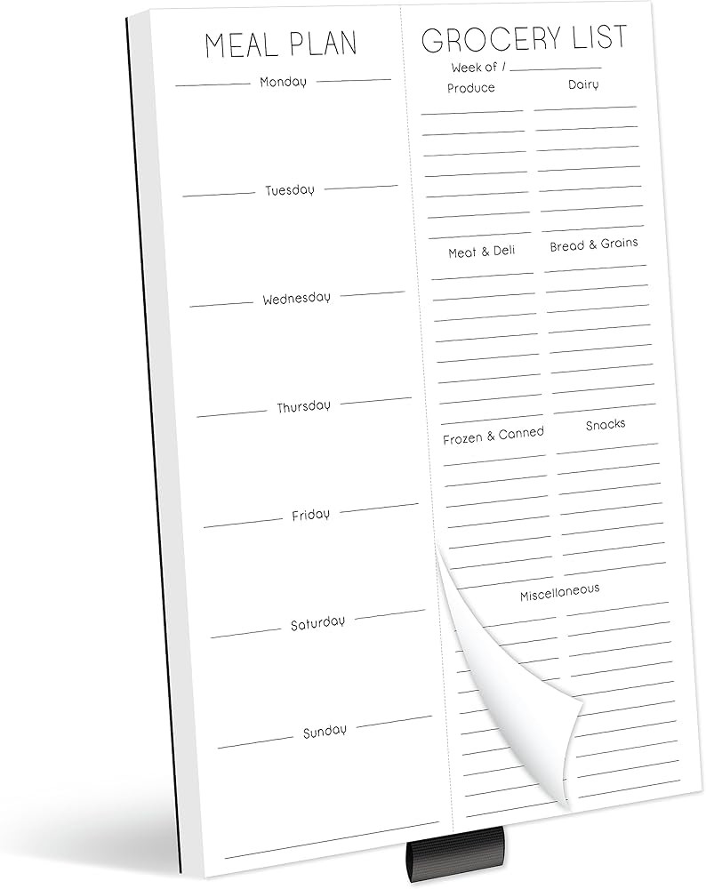 Evercio Meal Plan & Grocery List Magnetic Notepad for Refrigerator | For Shopping Lists Planner O... | Amazon (US)