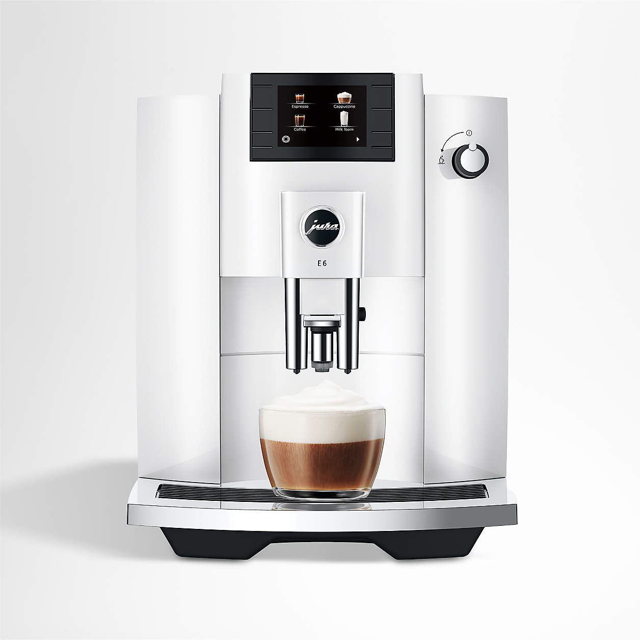 JURA E6 Piano White Espresso Machine + Reviews | Crate & Barrel | Crate & Barrel