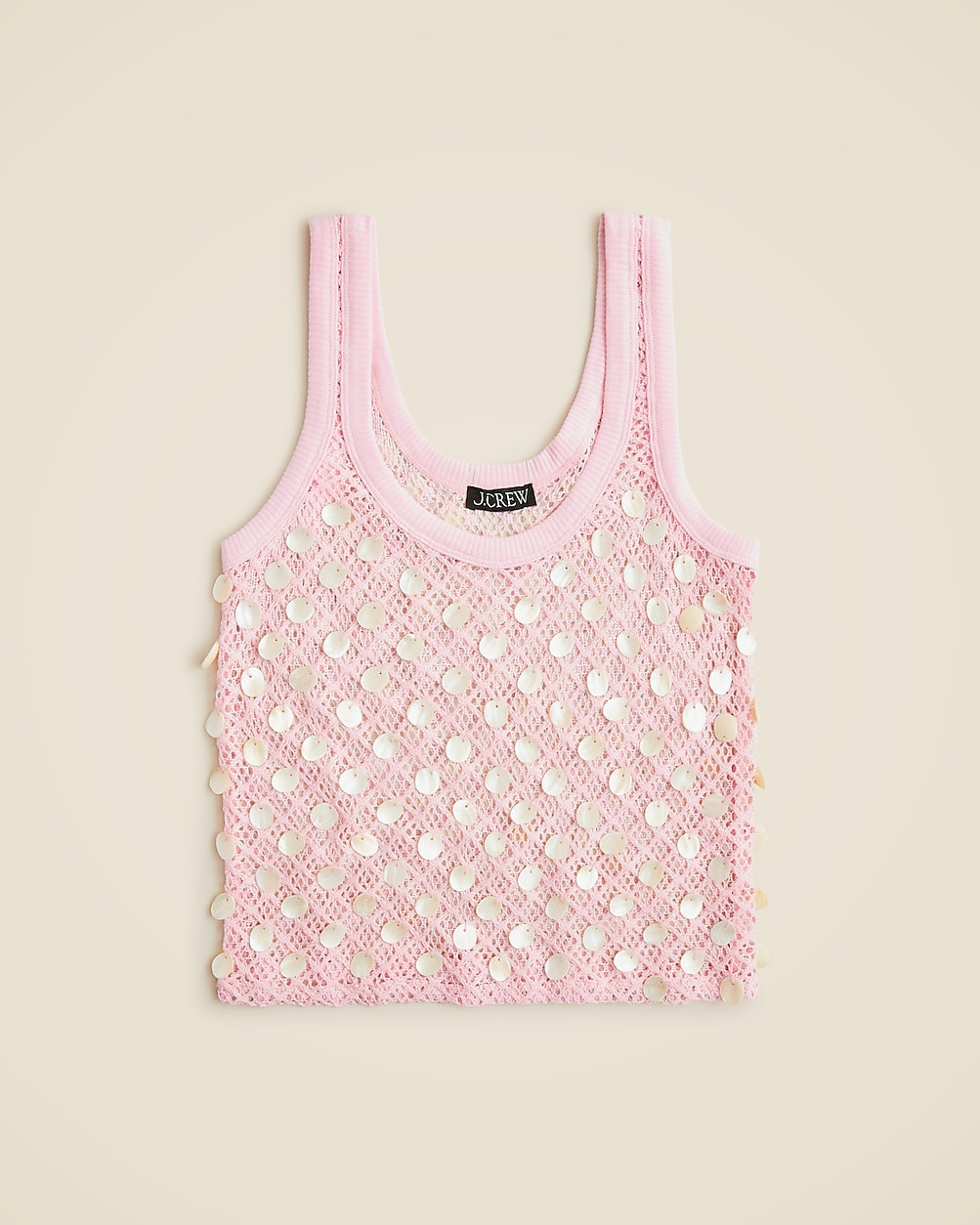 Crochet shell-embroidered tank top | J. Crew US