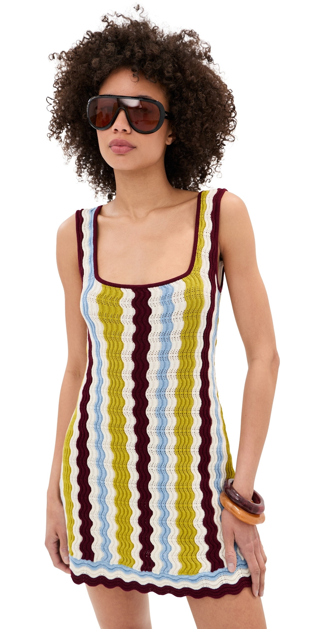 LE BOP Nadia Wavy Stripe Dress Citrine Stripe S | Shopbop