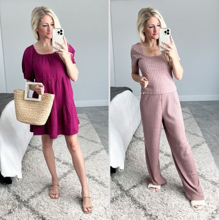 Old Navy- Sunday brunch or lazy Sunday afternoon? Dress has pockets, lightweight material, comes in lots of colors and wearing XS petite. Lounge set is sold separately. Wearing XS in bottoms and small in top. 

#LTKunder50 #LTKstyletip #LTKFind