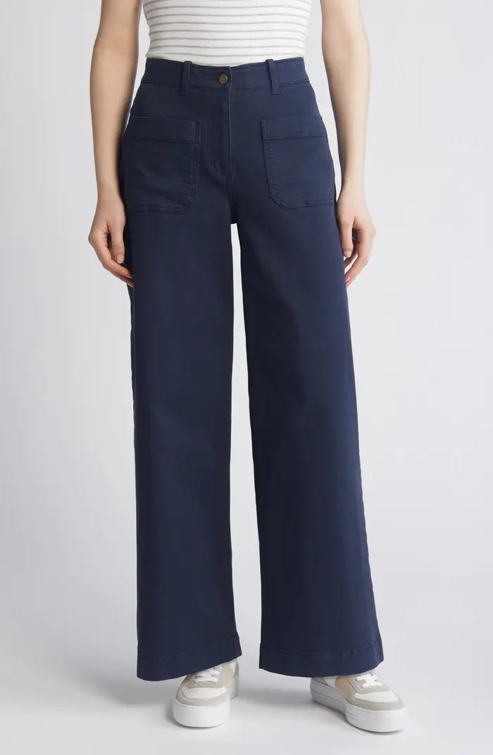 Caslon® Ultra High Waist Patch Pocket Wide Leg Pants | Nordstrom | Nordstrom