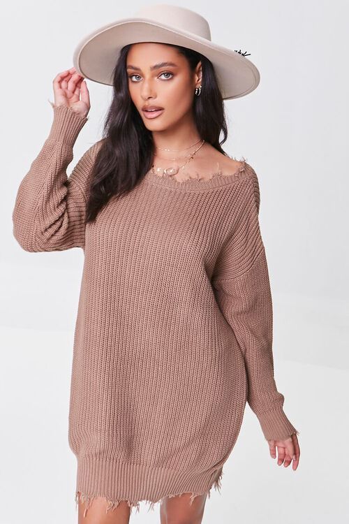 Distressed Mini Sweater Dress | Forever 21 (US)