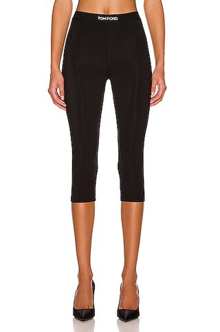 TOM FORD Signature Cropped Yoga Pant in Black | FWRD | FWRD 