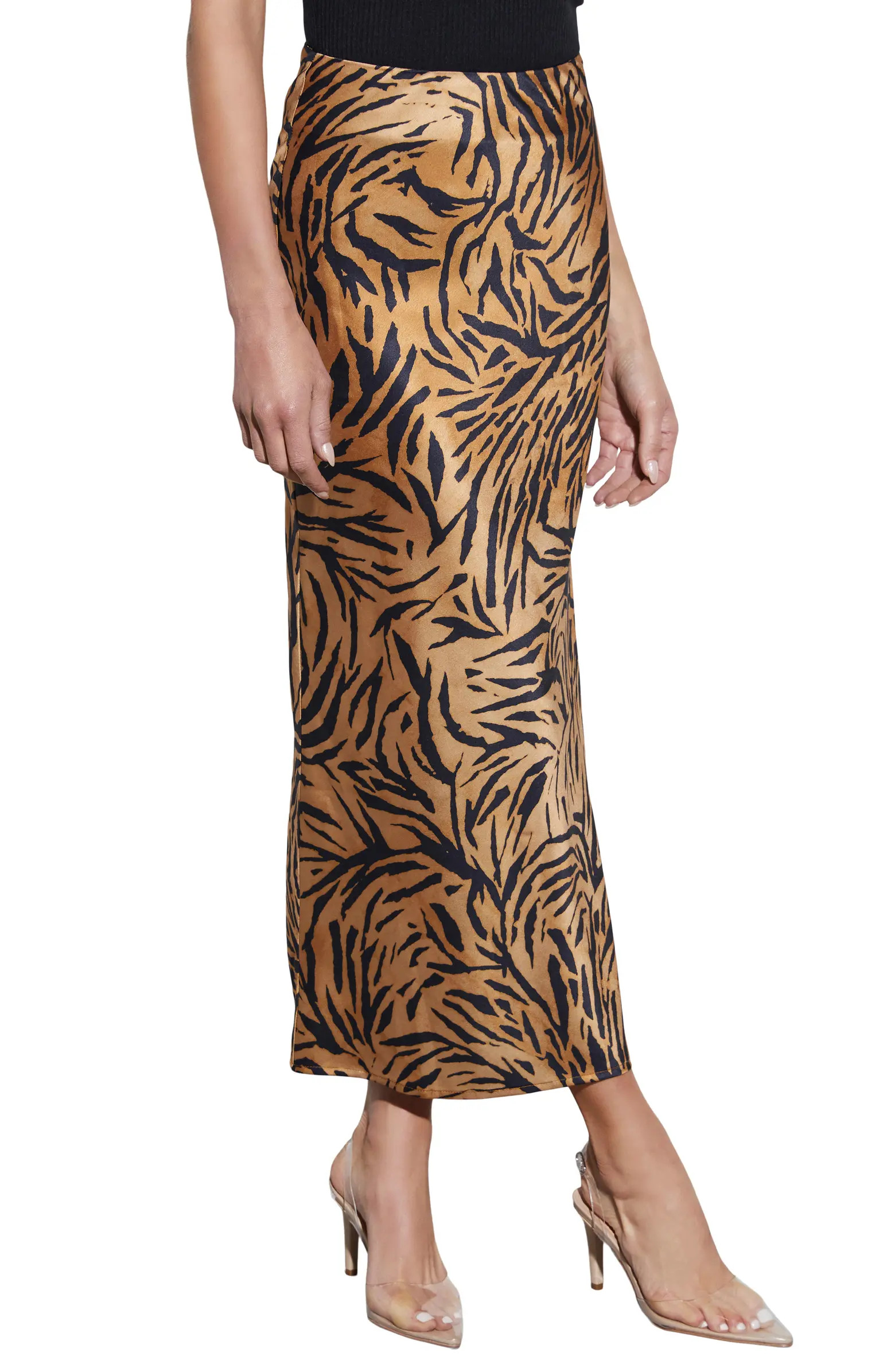 VICI Collection Tahiti Animal Print Satin Maxi Skirt | Nordstrom | Nordstrom