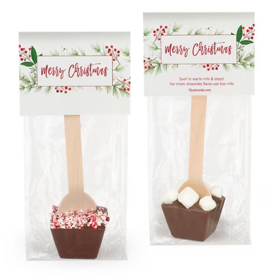 12 Pcs Christmas Hot Chocolate Spoons Milk Chocolate Mini Marshmallows - Merry Christmas | Target