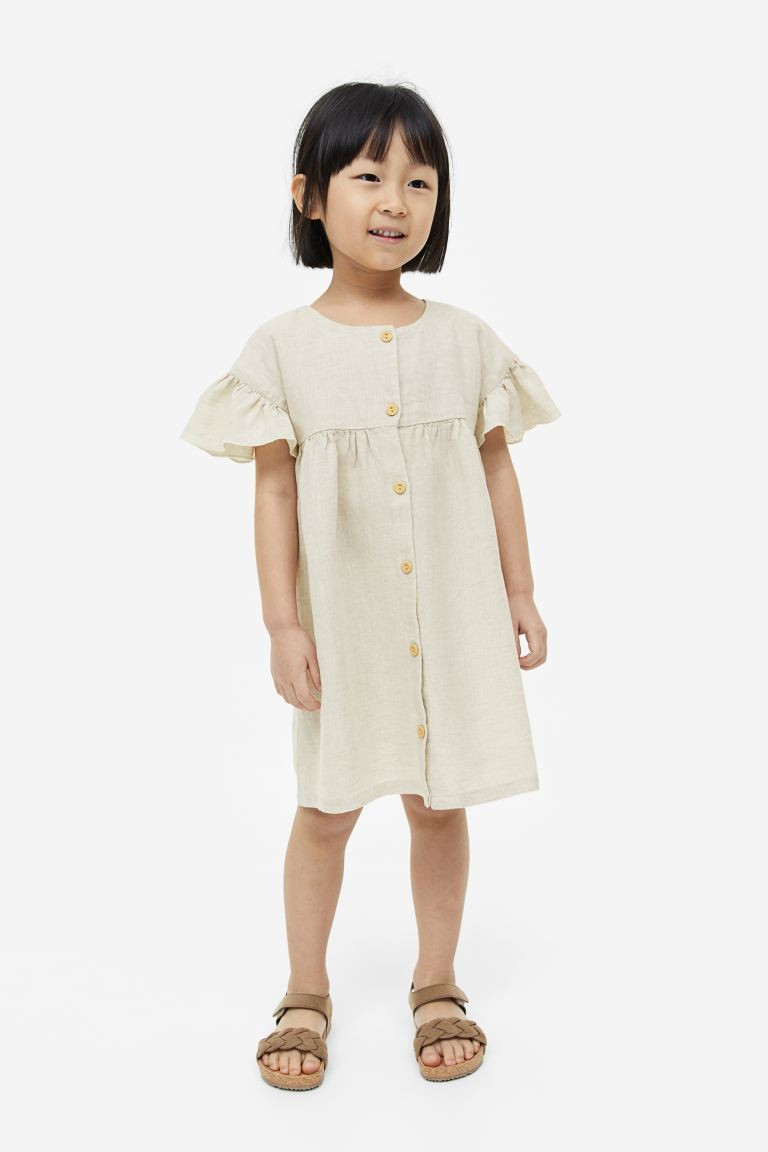 Flutter-sleeved Double-weave Dress | H&M (US + CA)