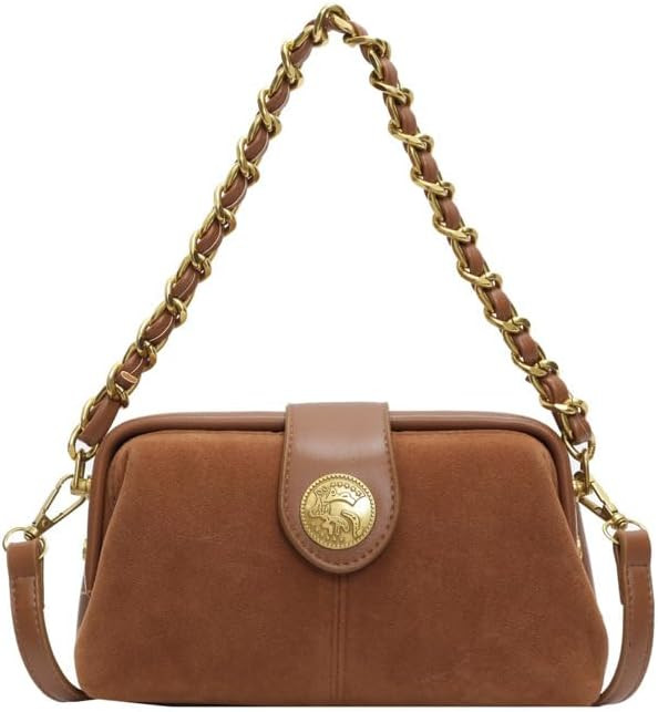 Women's Shoulder Bag with Gold Chain Strap Fetro Crossbody Small Square Bag Autumn and Winter All... | Amazon (US)