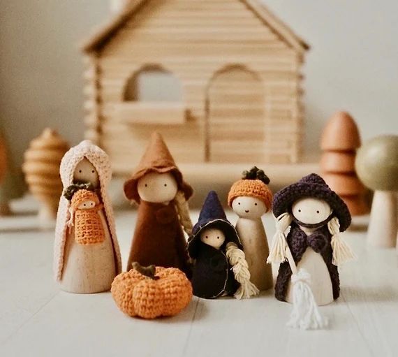 Handmade Crochet Peg Wizard Figurines | Etsy (US)