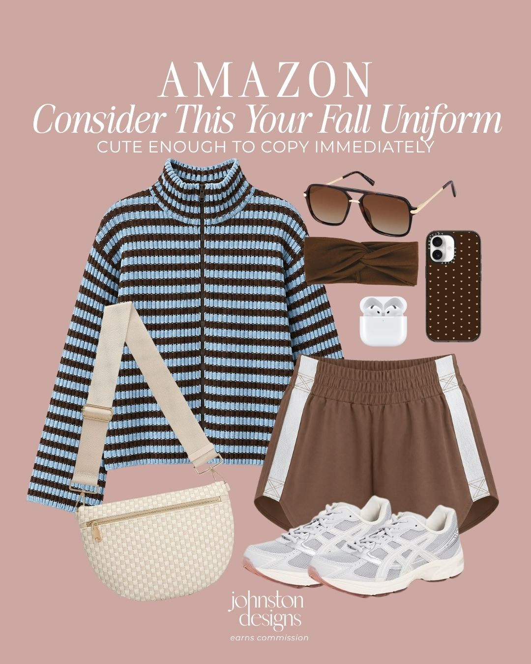 Consider this your new fall uniform. 🤎 This sporty Amazon outfit is perfect for morning walks, coffee runs, travel days and everything in between. The striped quarter zip, comfy shorts and neutral accessories make it an easy look you’ll want to copy on repeat.

amazon fall outfit, amazon activewear, fall athleisure outfit, sporty fall outfit, striped quarter zip, amazon workout clothes, running shorts, casual fall outfit, amazon fashion finds, fall travel outfit, walking outfit, everyday athleisure, neutral sneakers, crossbody belt bag, fall outfit inspiration

#amazonfashion #falloutfit #amazonfinds #athleisure #fallstyle #casualstyle #amazonfavorites #activewear #outfitinspo #fallfashion
 

 #LTKootd #LTKSeasonal #LTKActive