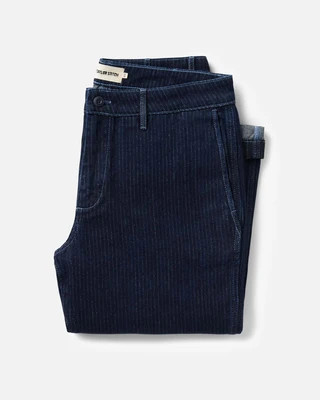 The Camden Pant in Rinsed Indigo Roped Denim | Taylor Stitch