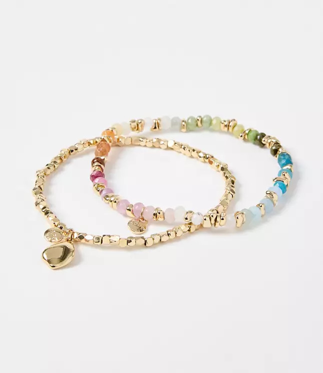 Rainbow Beaded Stretch Bracelet Set | LOFT