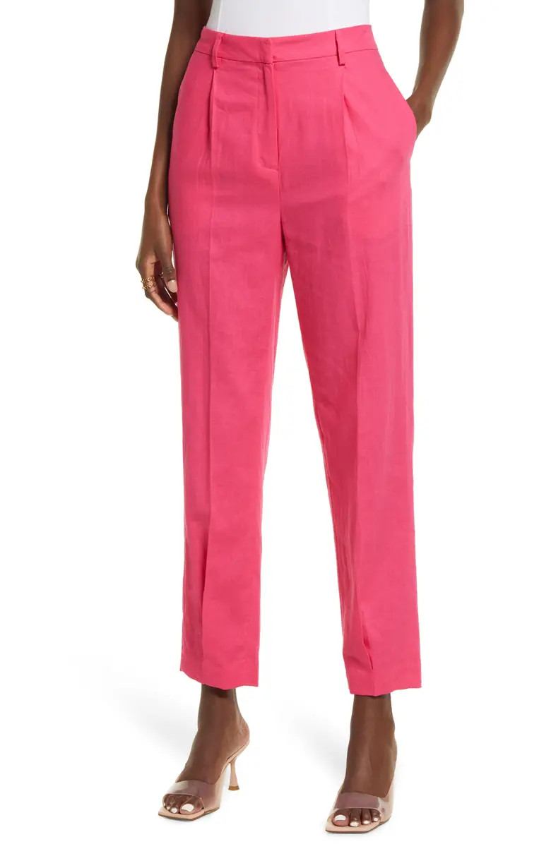 Open Edit Relaxed Fit Linen Blend Pants | Nordstrom | Nordstrom