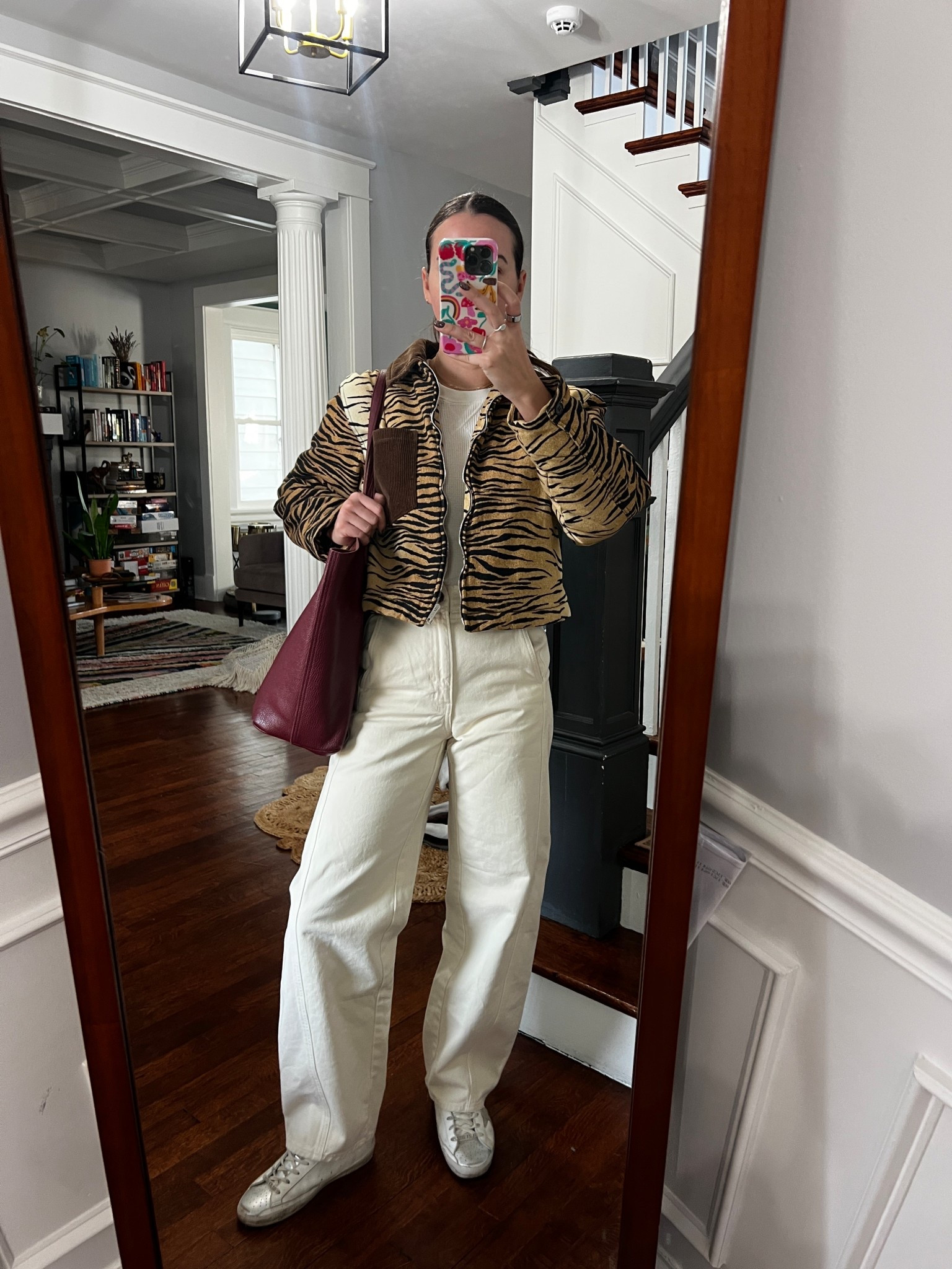 tiger print. tiger print jacket. outerwear. rent the runway. ecru jeans. light denim. casual style. outfit of the day. rent the runway jacket. fall outfit. 

 

#LTKootd #LTKSaleAlert #LTKFindsUnder100