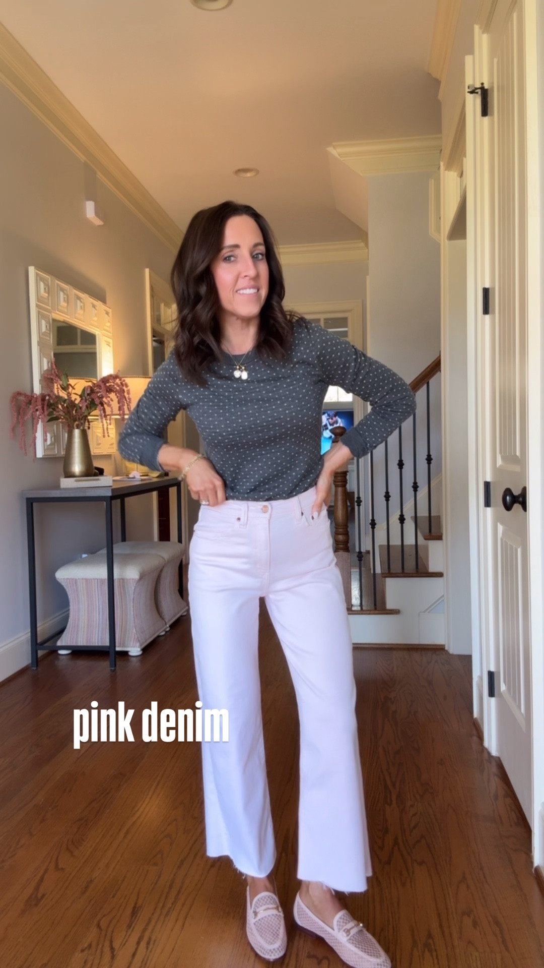 Pink jeans. Spring pink. Mesh loafers. Spring style. 
Jeans fit TTS (I cut the length). Sweater XS. Loafers TTS

#LTKOver40 #LTKPetite #LTKSeasonal