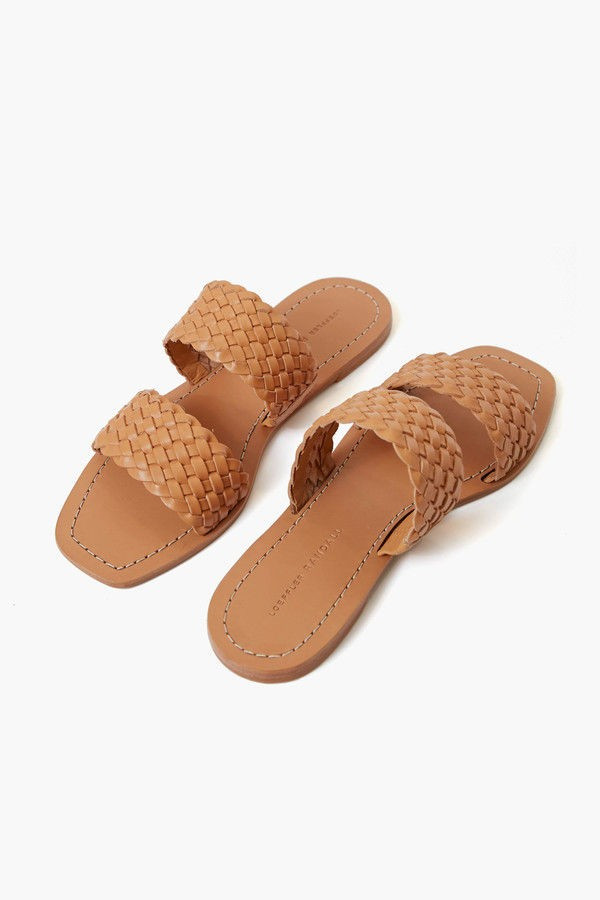 Honey Woven Jonah Two Band Woven Flat Sandal | Loeffler Randall | Tuckernuck (US)