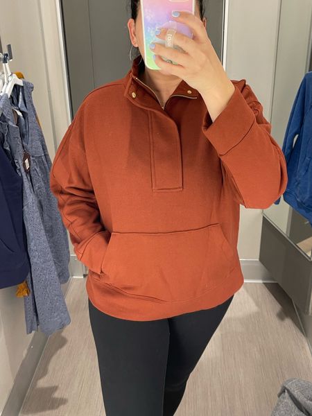 Target super popular pullover is awesome in this pumpkin color! Available in other colors too. I sized up one! 

#LTKSeasonal #LTKstyletip