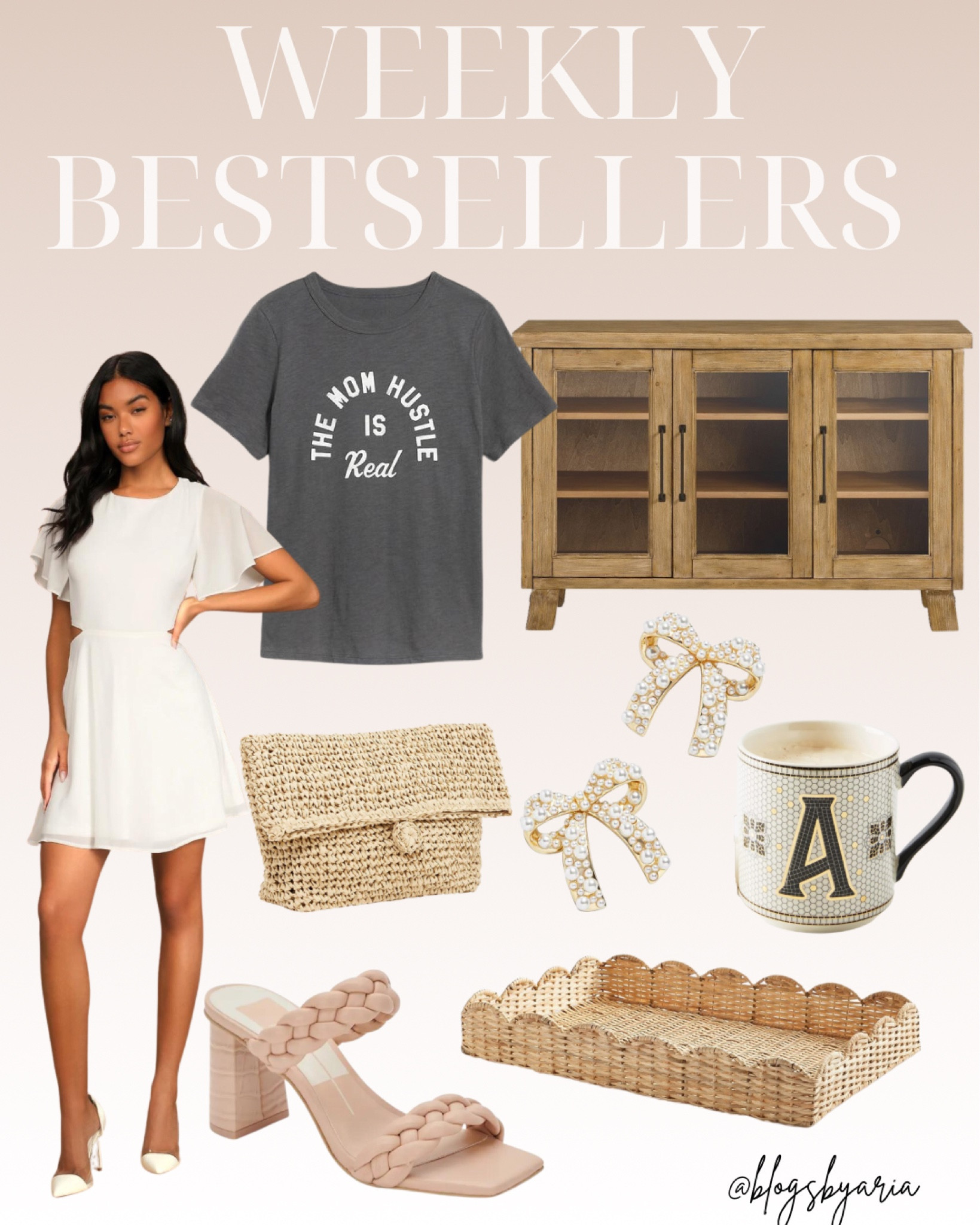 Last weeks bestsellers in home and fashion!

white dress / graphic mom tee / dining room sideboard / dining room buffet / scalloped woven tray / coffee mug / heeled sandals / woven clutch bag / bow earrings 

#LTKstyletip #LTKhome #LTKFind