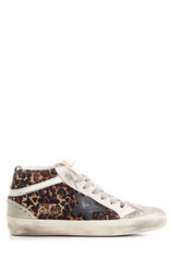Golden Goose Deluxe Brand Mid Star Leopard Printed Lace-Up Sneakers | Cettire Global