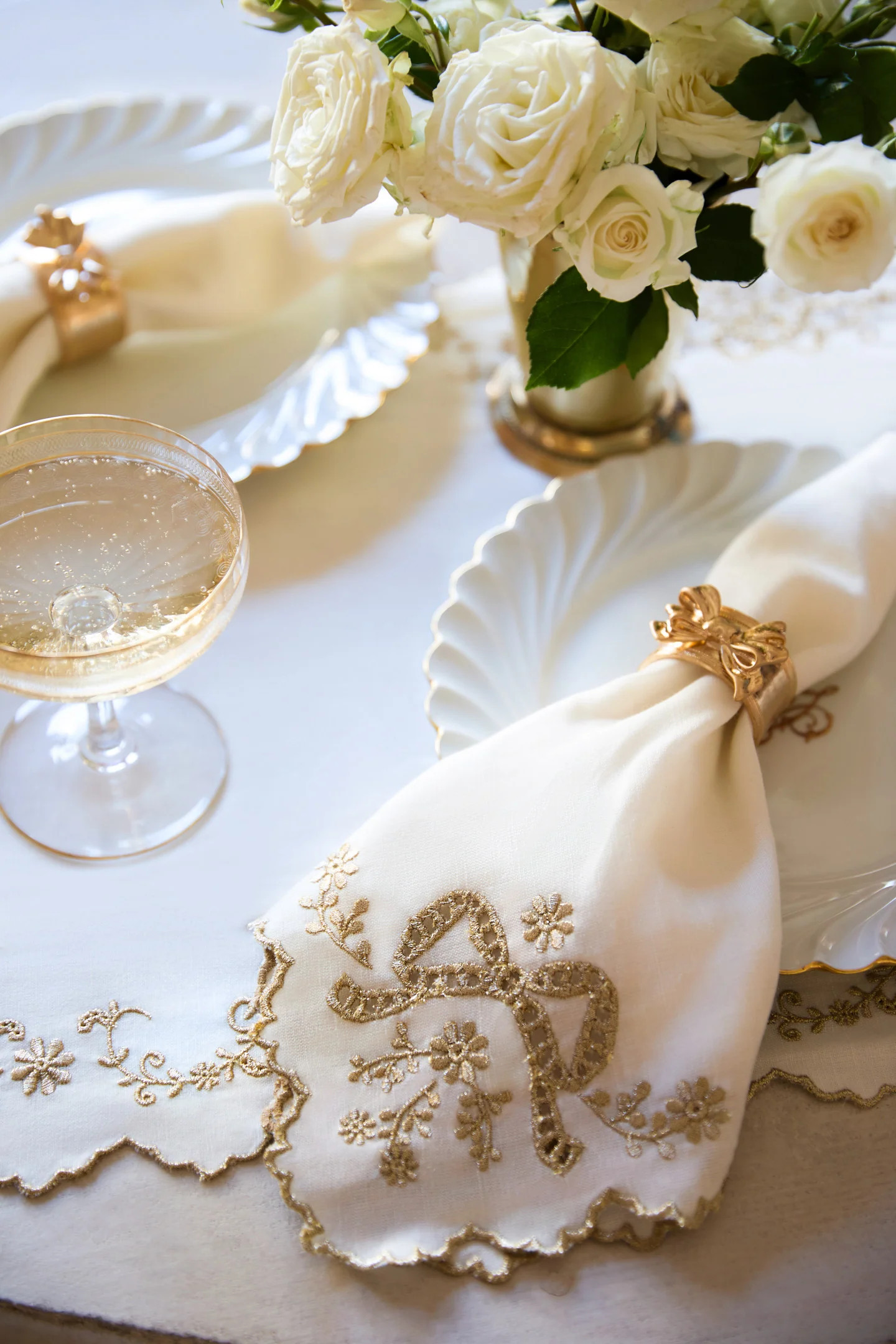 Winter Ribbon Dinner Napkins - Set Of 4 | LoveShackFancy