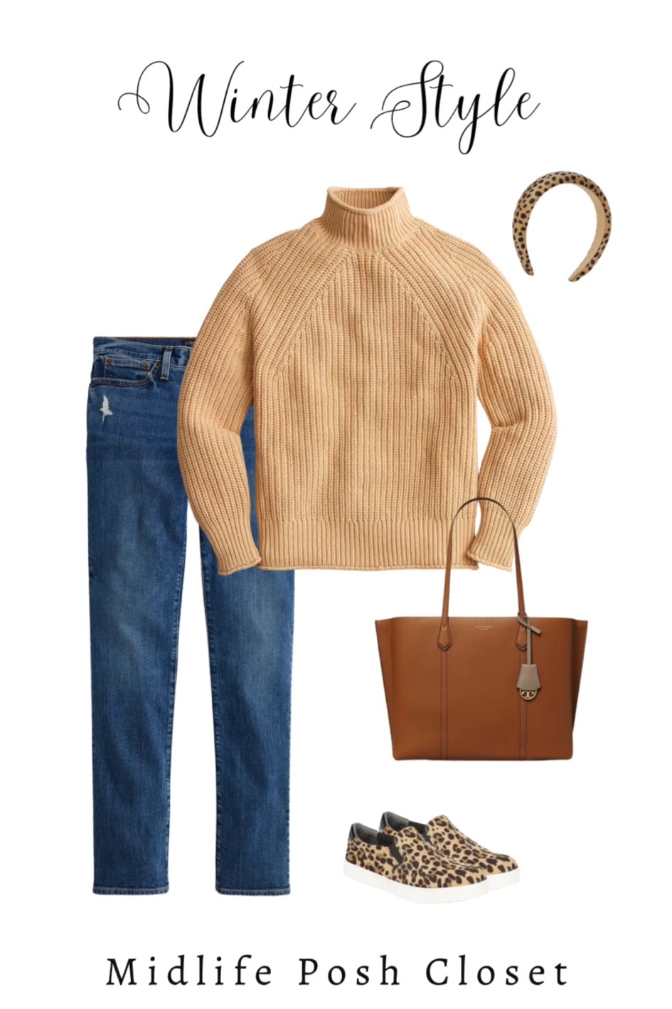 Winter Casual Outfit: khaki rollback sweater, boyfriend jeans, leopard sneakers, Tory Burch bag. 

#LTKSeasonal #LTKitbag #LTKFind
