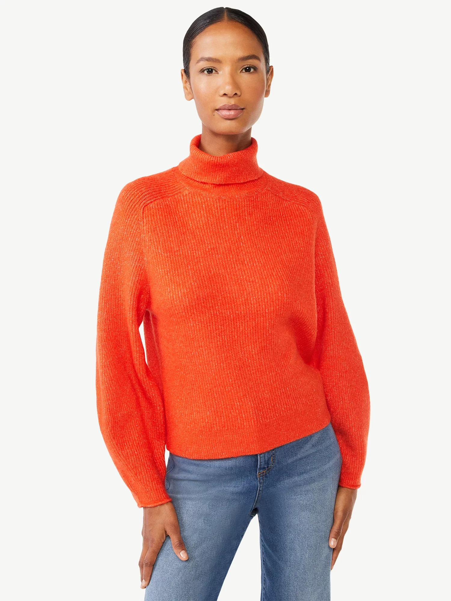 Scoop Women's Ribbed Turtleneck Sweater - Walmart.com | Walmart (US)