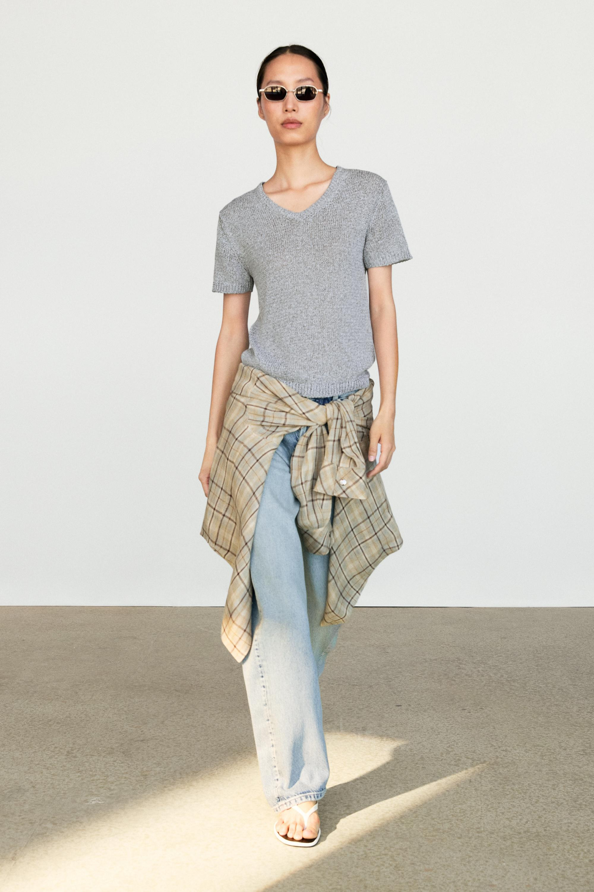 Short sleeve knit top | Massimo Dutti US