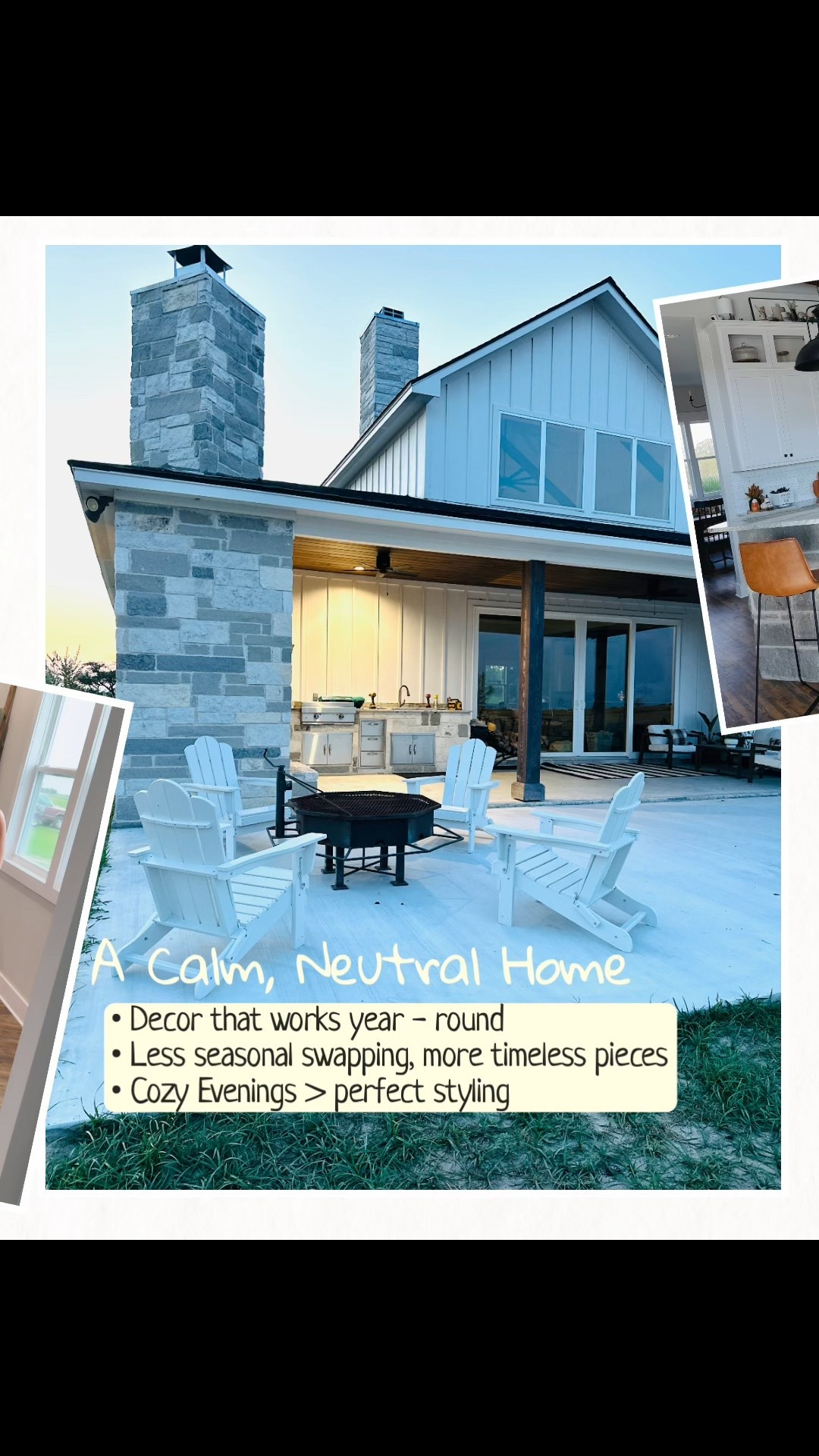 Continuing to bring a calm neutral home into 2026! What are you leaving behind in 2025, & what are you bringing with you into the  New Year?! ✨ 

👉🏻 We added this fire pit and chairs this past year and it was my favorite edition to our home. 

Patio furniture | white farmhouse | back patio | exterior home | fireplace 

#LTKHome #LTKSeasonal #LTKGiftGuide