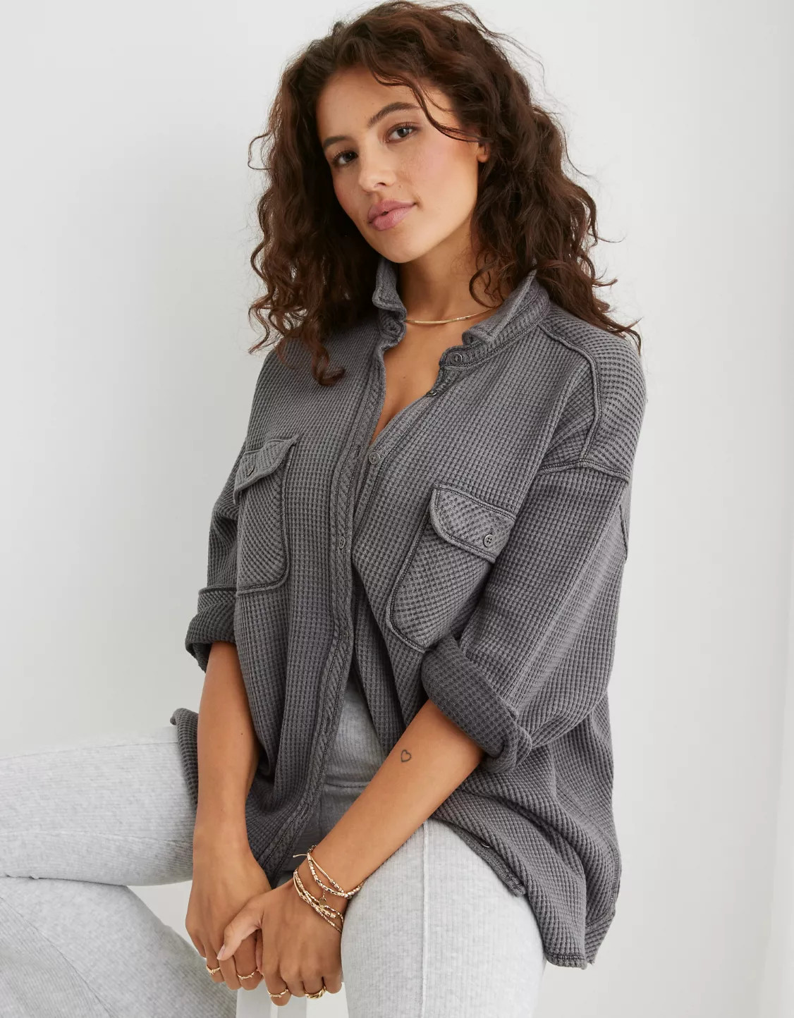 Aerie LumberJane Waffle Shirt | Aerie