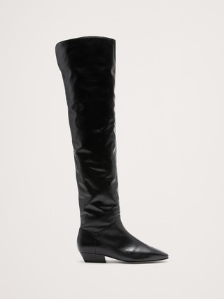 Italian Leather Over-The-Knee Boot | Banana Republic (US)