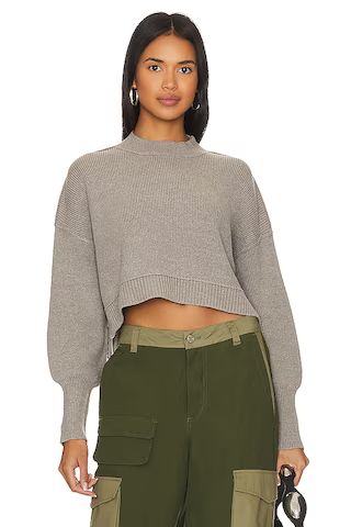 Free People Easy Street Crop Pullover in Heather Grey from Revolve.com | Revolve Clothing (Global)
