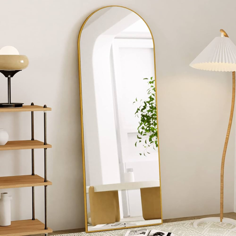 ZMYCZ Full Length Mirror, 65"x22" Floor Mirror with Stand Hanging or Leaning, Arched Freestanding... | Amazon (US)