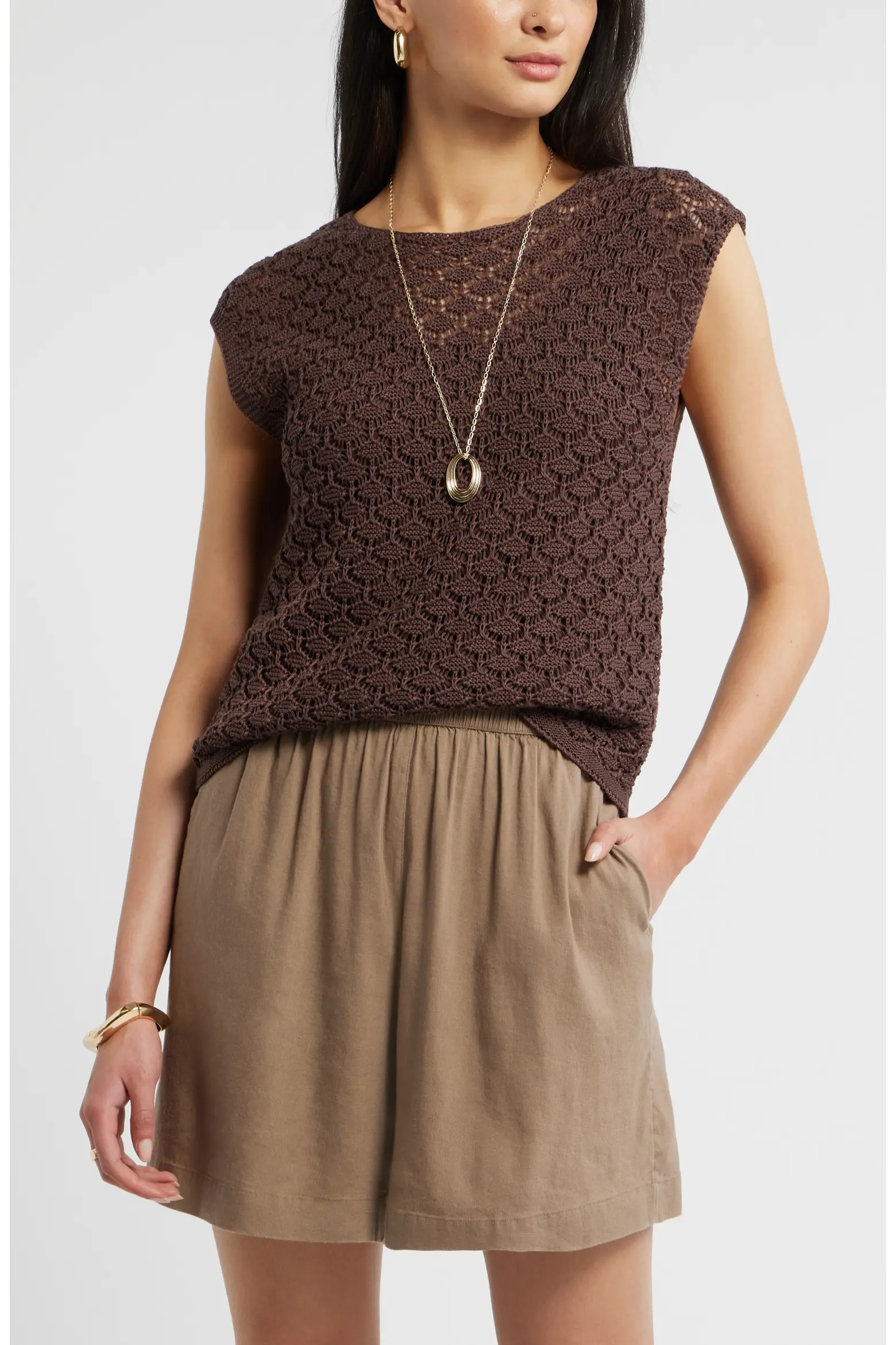 Cotton Crochet Sweater (Women) | Nordstrom | Nordstrom