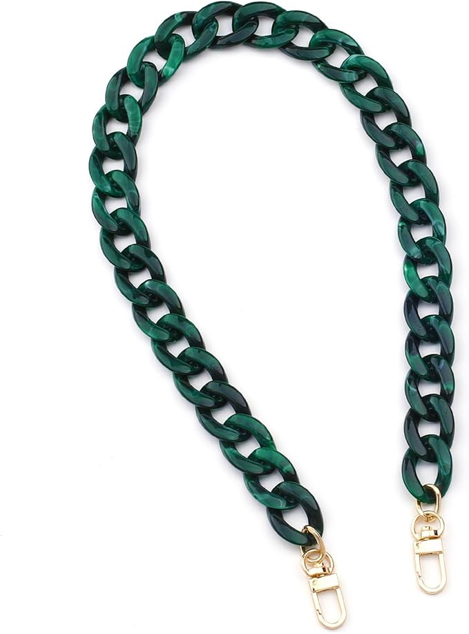 AUMEY 18 inch Oval Acrylic Chain and Clear Hand Bag Chain Set with Buckles | Amazon (US)