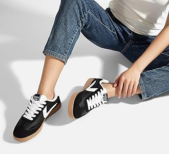 Amazon.com | LUCKY STEP Women's Classic Fashion Casual Sneakers Skate Shoes No Slip Lace Up Walki... | Amazon (US)