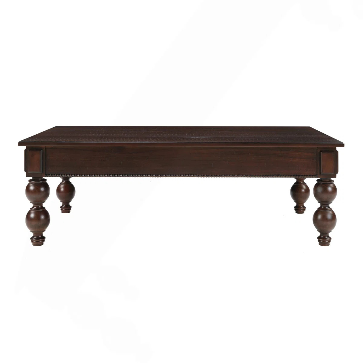 Rectangular Wooden Coffee Table with Storage Drawer, Solid Wood Gourd Legs, Tool-Free Assembly | Wayfair North America