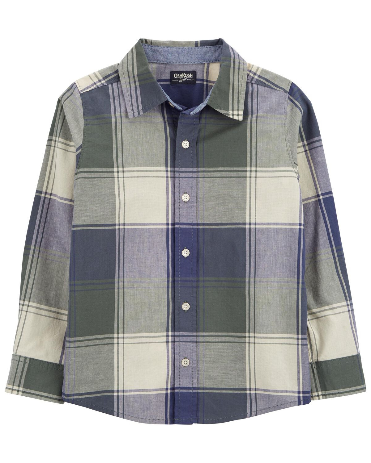 Blue, Olive Kid Plaid Button-Front Shirt  | carters.com | Carter's
