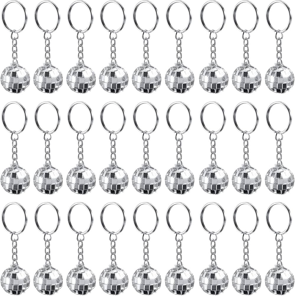 Henoyso 36 Pcs Mirror Disco Ball Keychain Mini 70s Disco Keychain Bulk Small Silver Disco Ball De... | Amazon (US)